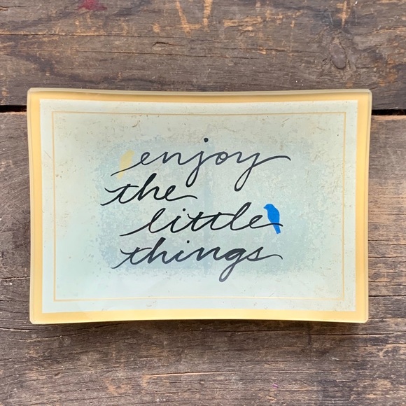 🏷 Enjoy the Little Things • Glass Trinket Tray - Picture 2 of 7